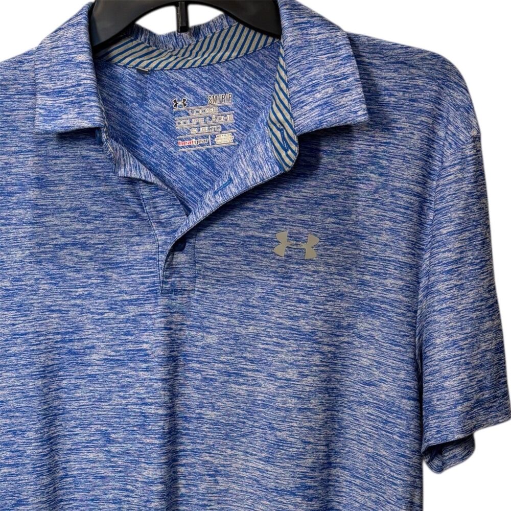 Under Armour polo men’s small heatgear loose fit blue short sleeve golf
